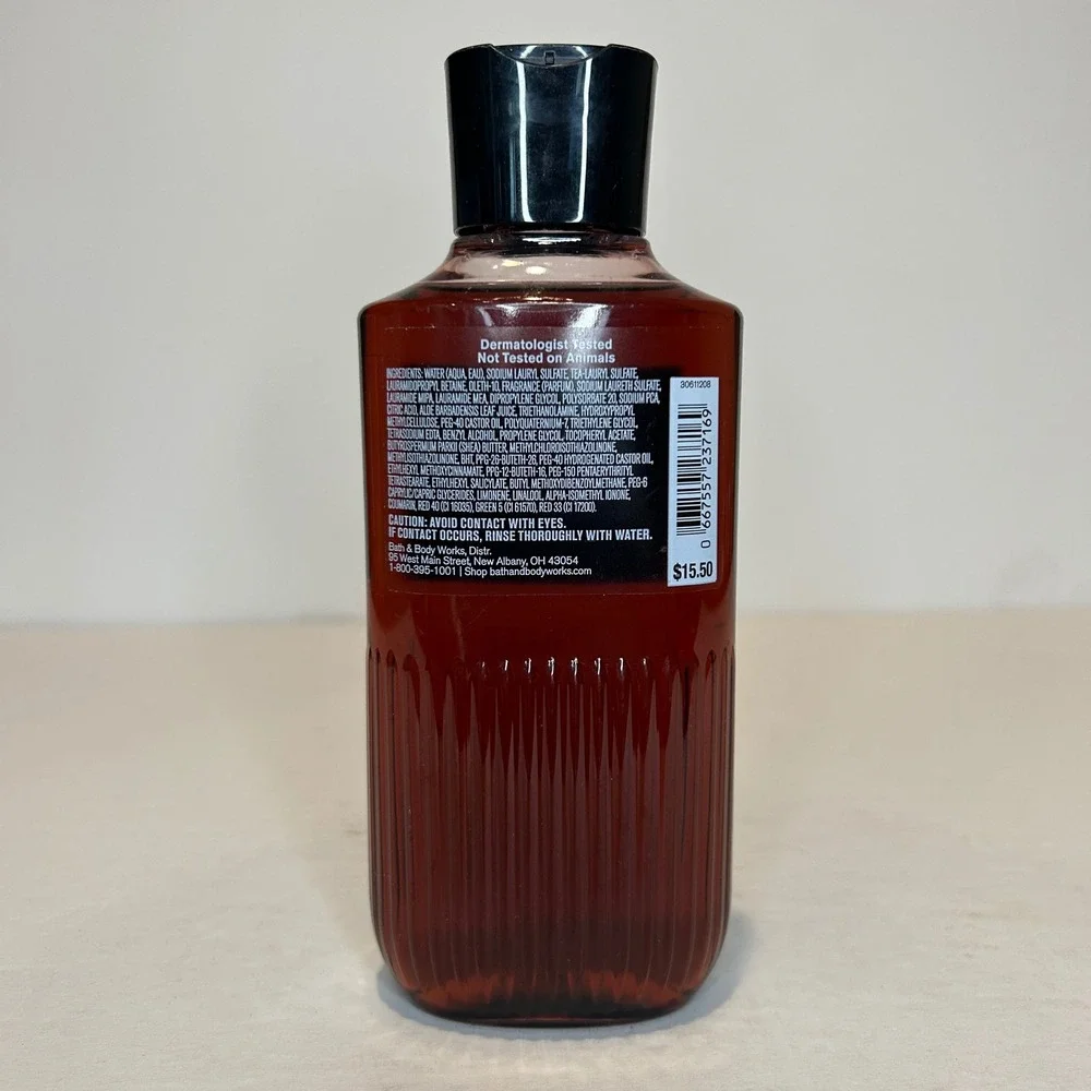Bath and Body Works Bourbon 3 in 1 Hair Face Body Wash Men's Collection 10 oz